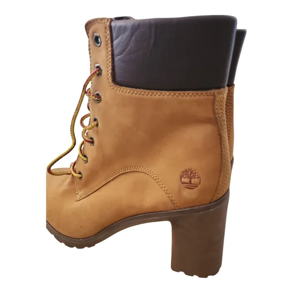 Timberland Women’s Allington Mid Lace-Up Boots Size 8 | Black Suede Heeled Ankle - Picture 4 of 8